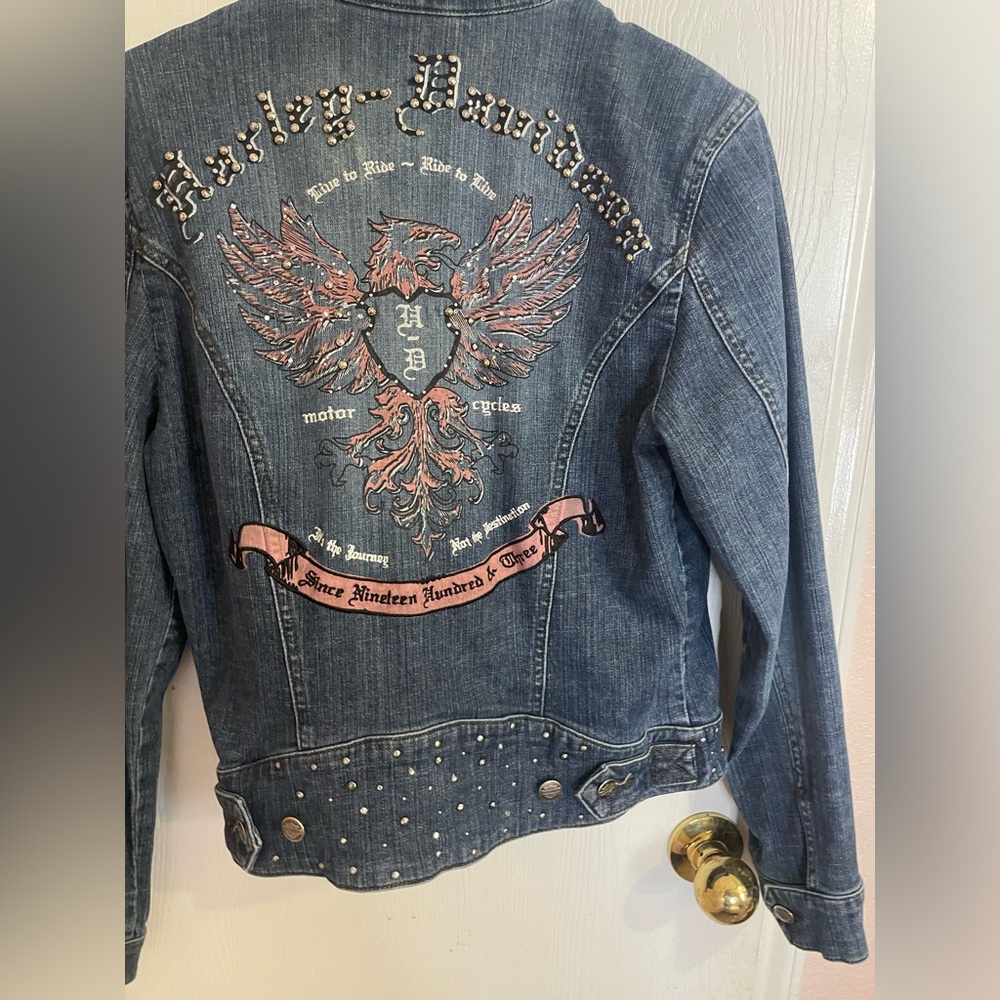 Women’s Harley Davidson, jean jacket size medium good condition - Picture 5 of 10